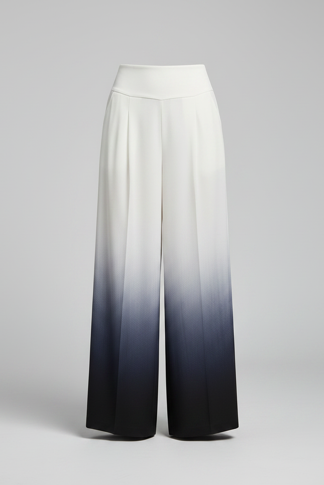 Pantalon Chinois Dégradé Fluide Ample Élégant Bicolore - Multicolore Viscose - vue 3