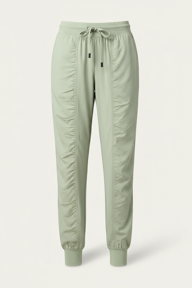 Pantalon Chinois Vert Clair Jogger Sport Cordon Fluide - Polyester - vue 3