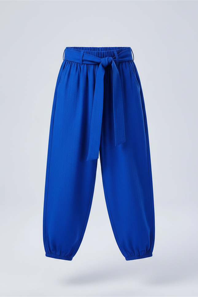 Pantalon Chinois Bleu Ample Fluide Enfant - Viscose - vue 3