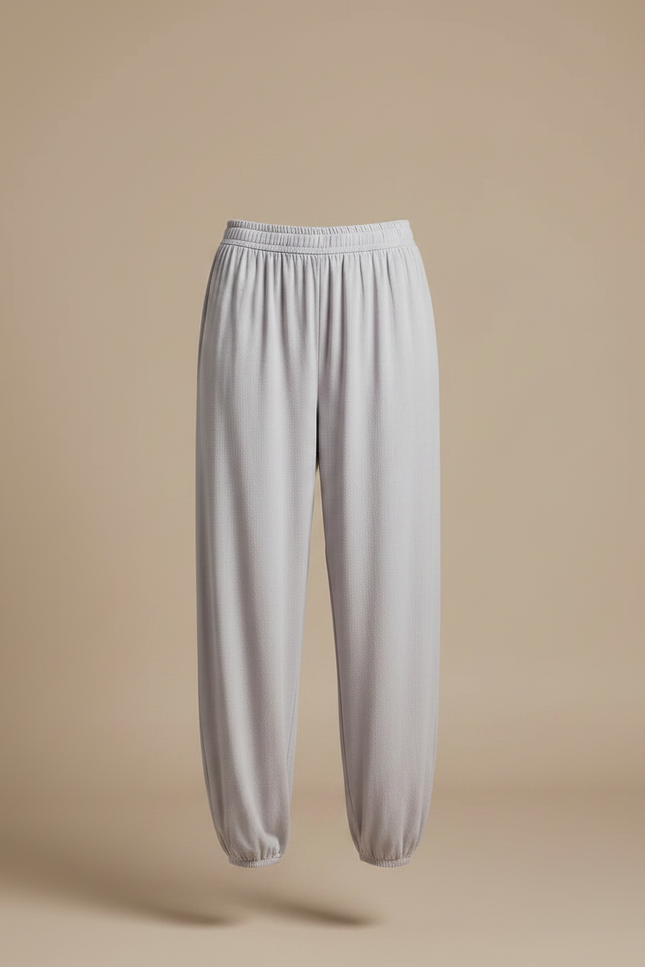 Pantalon Chinois Gris Fluide Ample Décontracté Femme - Maille - vue 3