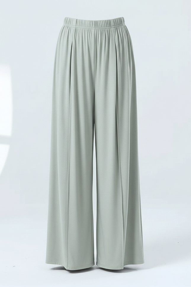 Pantalon Chinois Vert Fluide Ample Viscose Danse Fille - vue 3