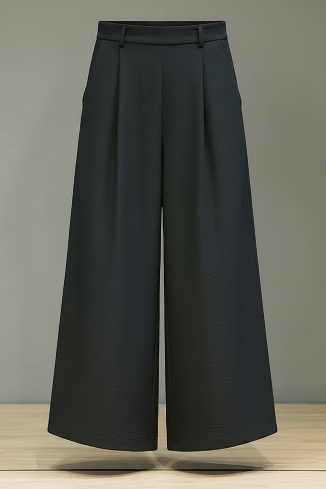 Pantalon Chinois Noir Ample Coton Tassels Décontracté - vue 3