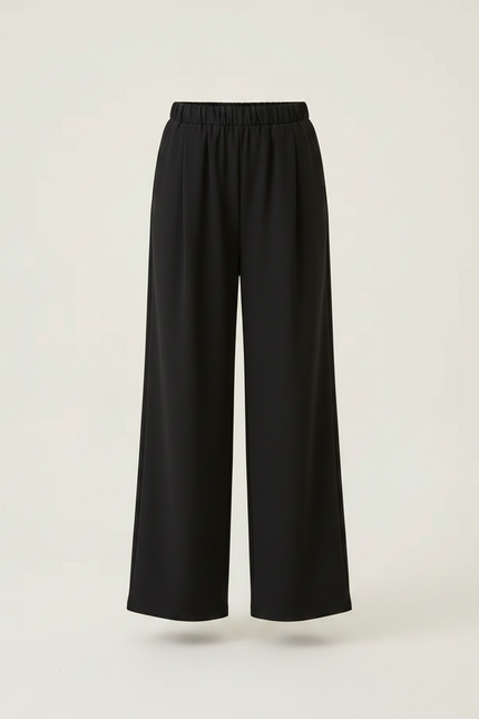 Pantalon Chinois Noir Ample Fluide Décontracté Fille - Viscose - vue 3