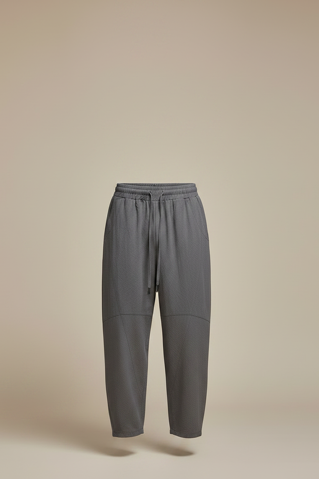 Pantalon Chinois Gris Lin Ample Décontracté Harem Homme - vue 3