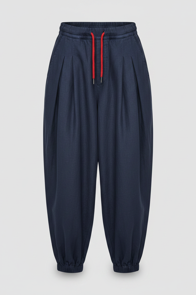 Pantalon Chinois Traditionnel - Marine Lin - vue 3