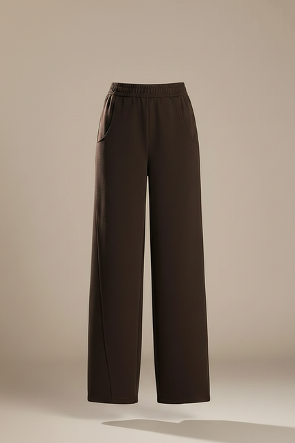Pantalon Chinois Marron Ample Fluide Confortable Femme - Molleton - vue 3