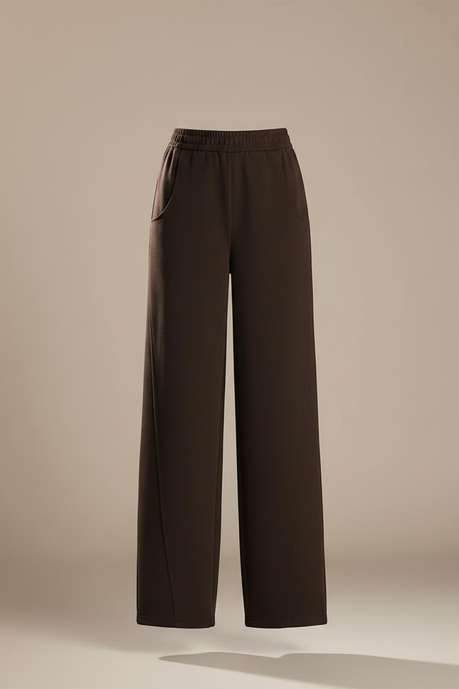Pantalon Chinois Marron Ample Fluide Confortable Femme - Molleton - vue 3
