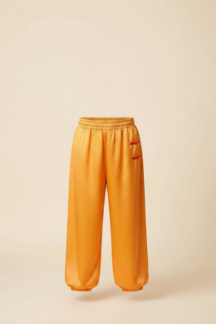 Pantalon Chinois Orange Satiné Ample Enfant Traditionnel - vue 3