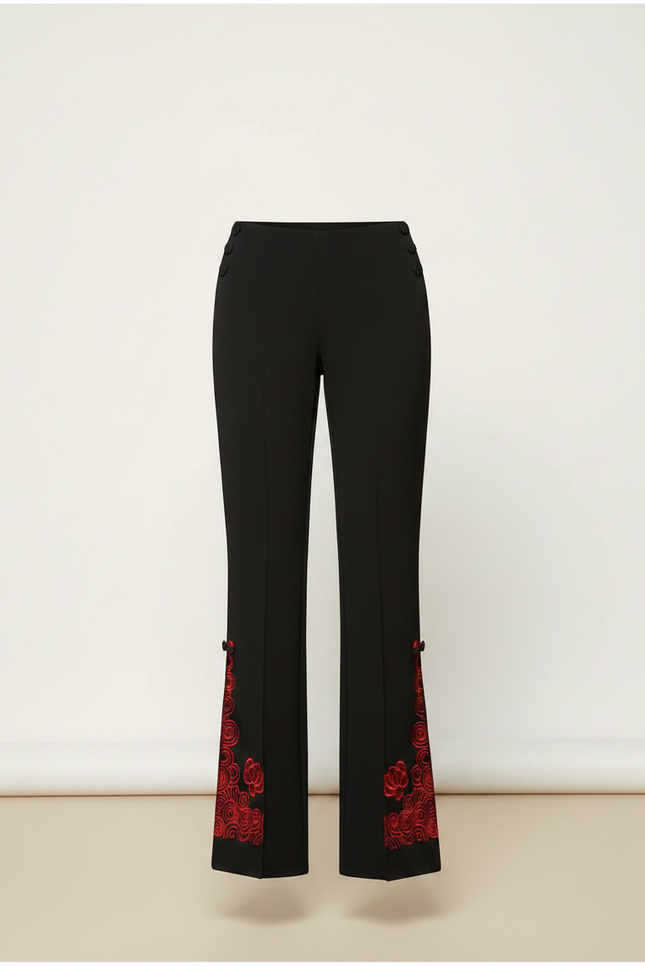 Pantalon Chinois Femme Noir Satin - Polyester - vue 3