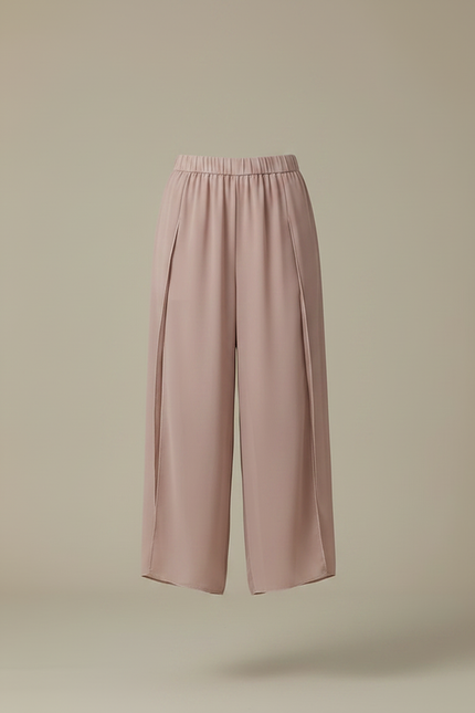 Pantalon Chinois Rose Fluide Fendu Léger Femme - Polyester - vue 3