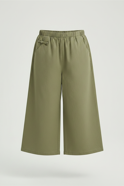 Pantalon Chinois Kaki Ample Coton Enfant Décontracté - vue 3