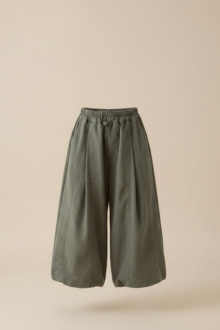Pantalon Chinois Kaki Ample Coton Fluide Décontracté - vue 3