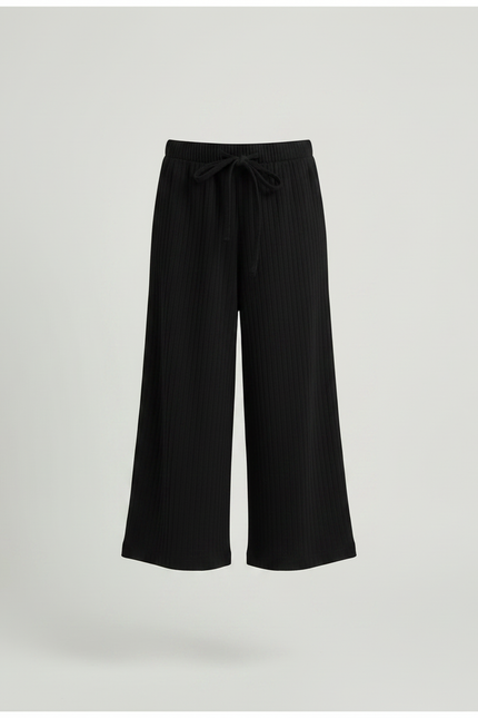 Pantalon Chinois Noir Côtelé Ample Enfant Décontracté - Cordé - vue 3