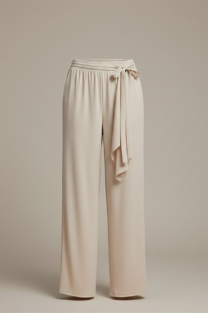 Pantalon Chinois Beige Fluide Ample Moderne Danse - Viscose - vue 3
