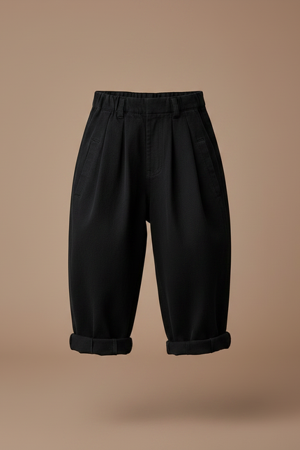 Pantalon Chinois Noir Ample Coton Enfant - vue 3