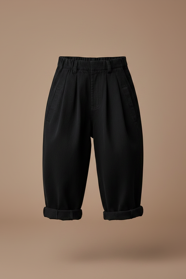 Pantalon Chinois Noir Ample Coton Enfant - vue 3