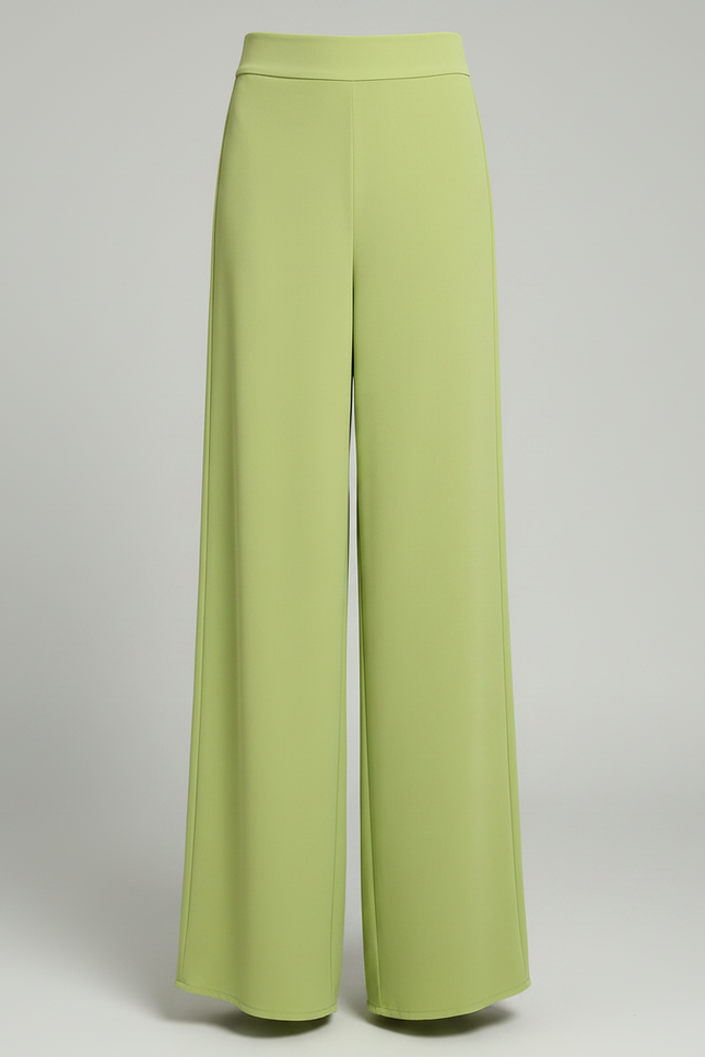 Pantalon Chinois Fluide Ample Vert Asymétrique Femme - Polyester - vue 3