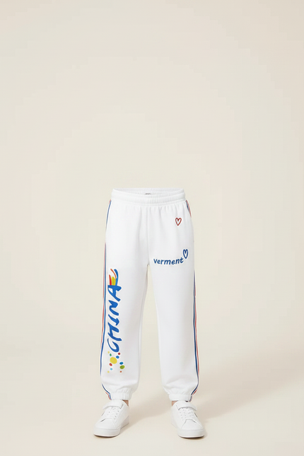 Pantalon Chinois Blanc Sport Imprimé Garçon - Molleton - vue 3