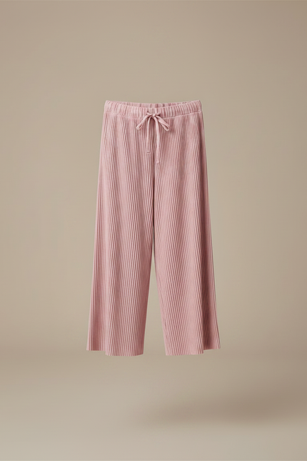 Pantalon Chinois Rose Plissé Ample Décontracté Enfant - Maille - vue 3