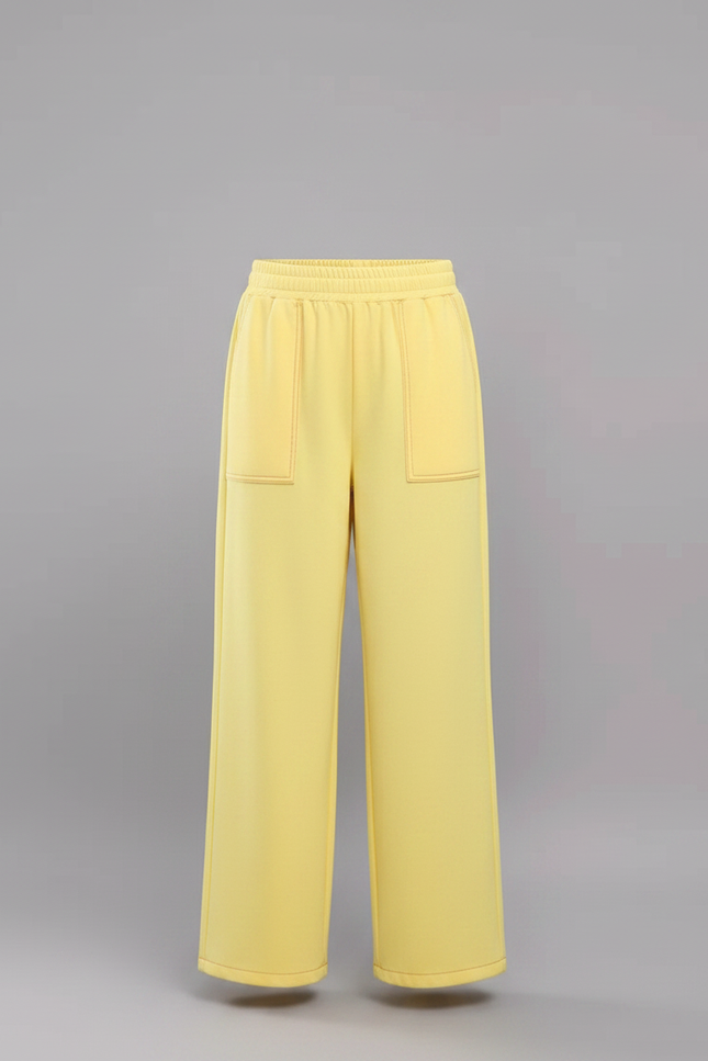 Pantalon Chinois Jaune Ample Décontracté Enfant - Molleton - vue 3