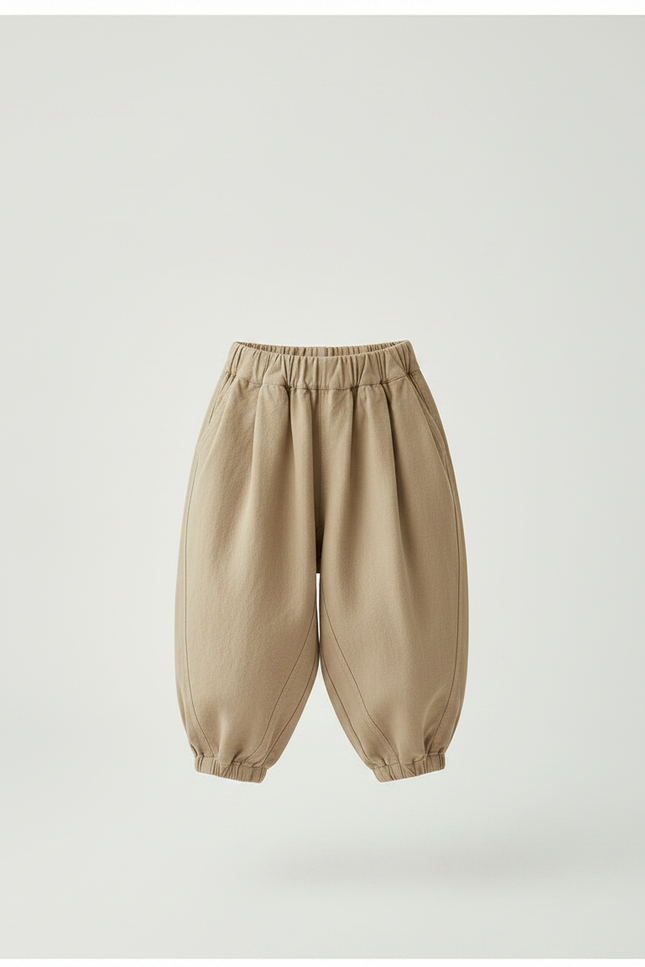 Pantalon Chinois Beige Ample Décontracté Harem Enfant - Coton - vue 3