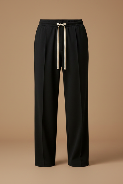 Pantalon Chinois Noir Ample Décontracté Cordon Homme - Polyester - vue 3