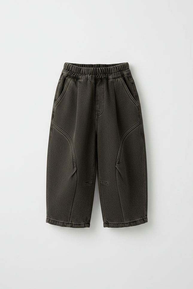 Pantalon Chinois Ample Gris Élastique Enfant - Jean - vue 3