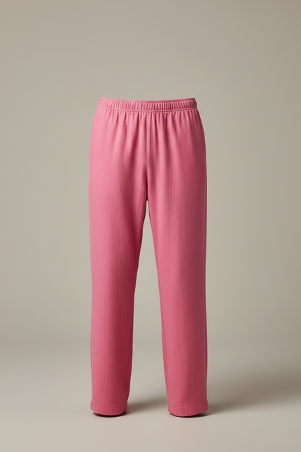 Pantalon Chinois Rose Ample Fluide Confortable Unisexe - Lin - vue 3
