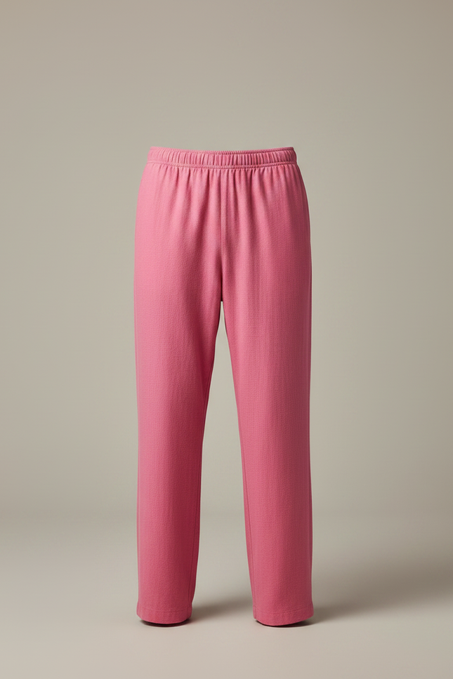 Pantalon Chinois Rose Ample Fluide Confortable Unisexe - Lin - vue 3