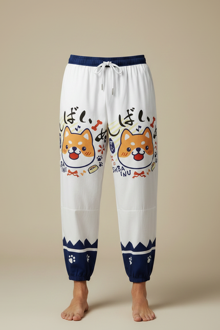 Pantalon Chinois Blanc Harem Shiba Inu Mignon Décontracté - Coton - vue 3