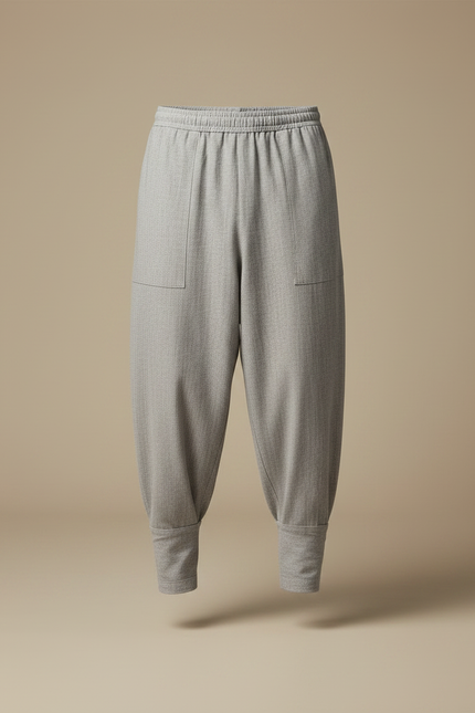 Pantalon Chinois Gris Ample Coton Confortable Homme - vue 3