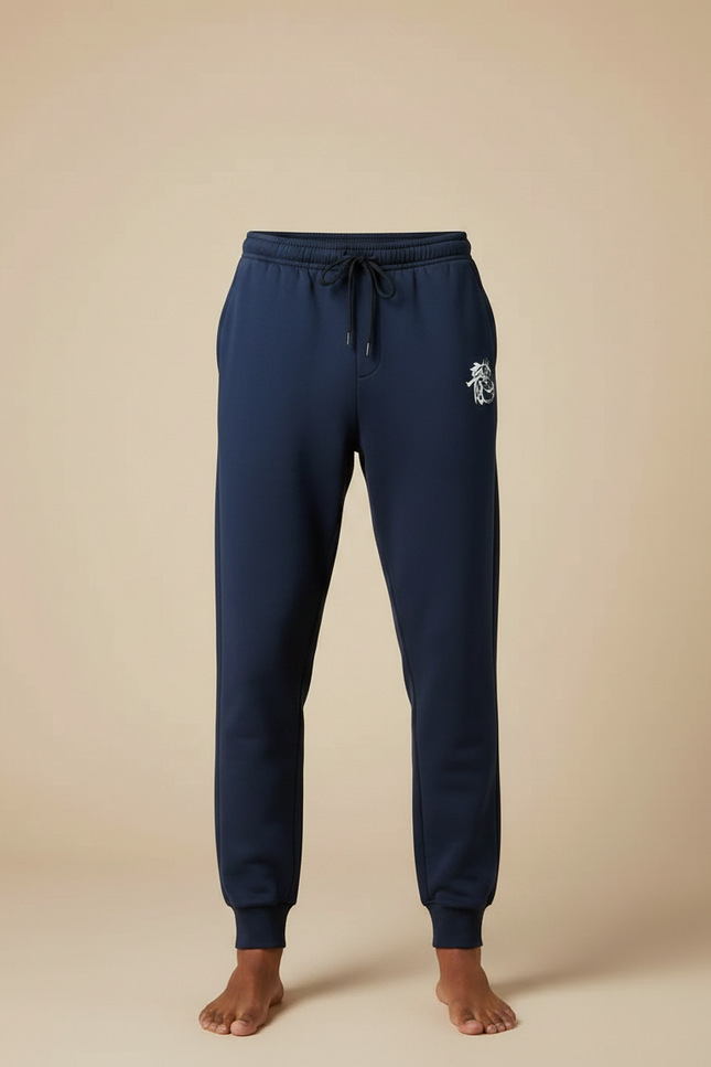 Pantalon Chinois Bleu Marine Jogging Dragon Homme - Molleton - vue 3