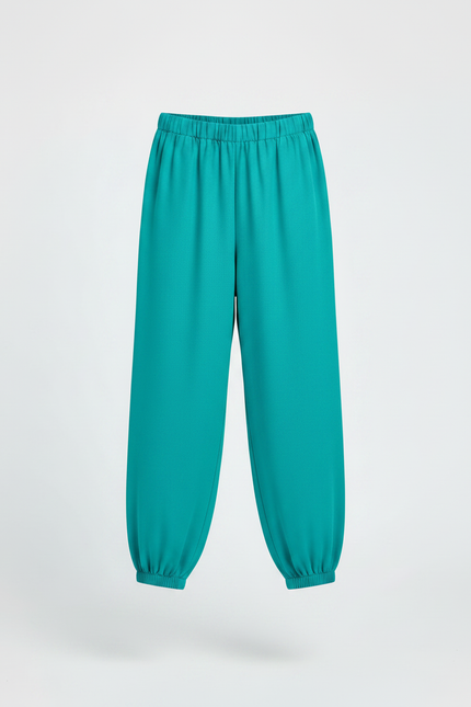 Pantalon Chinois Vert Ample Fluide Enfant - Viscose - vue 3