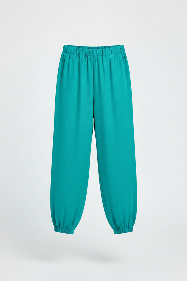Pantalon Chinois Vert Ample Fluide Enfant - Viscose - vue 3
