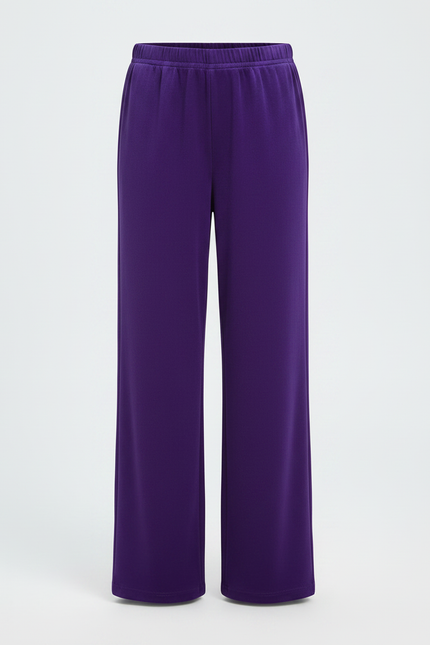 Pantalon Chinois Violet Ample Velours Élastique Enfant - vue 3