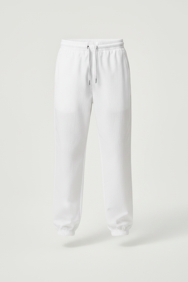Pantalon Chinois Blanc Cordon Élastique Garçon Jogger - Molleton - vue 3