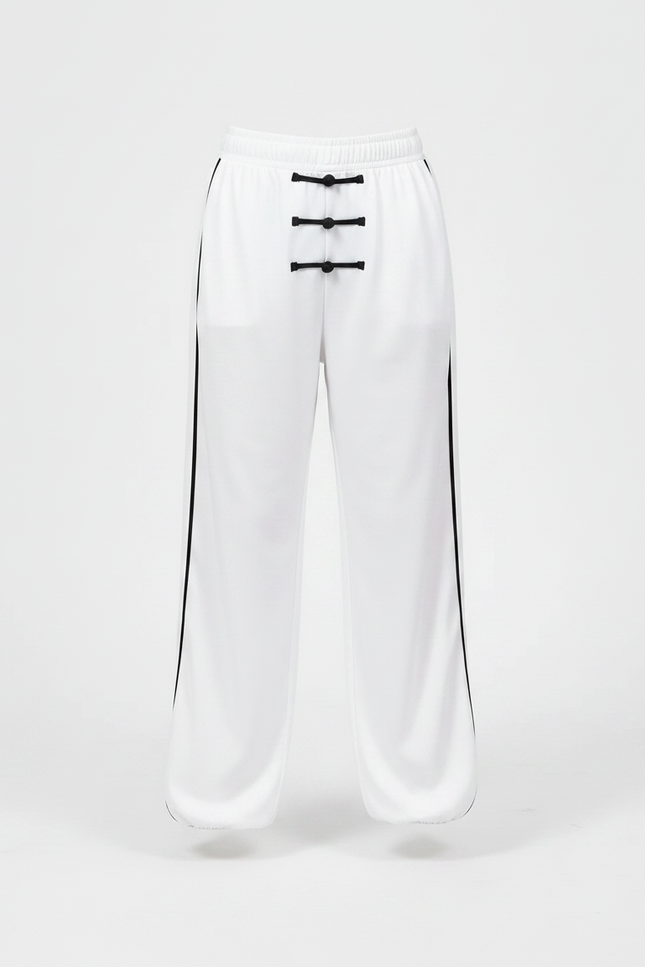 Pantalon Chinois Blanc Ample Unisexe Traditionnel Kung Fu - Polyester - vue 3