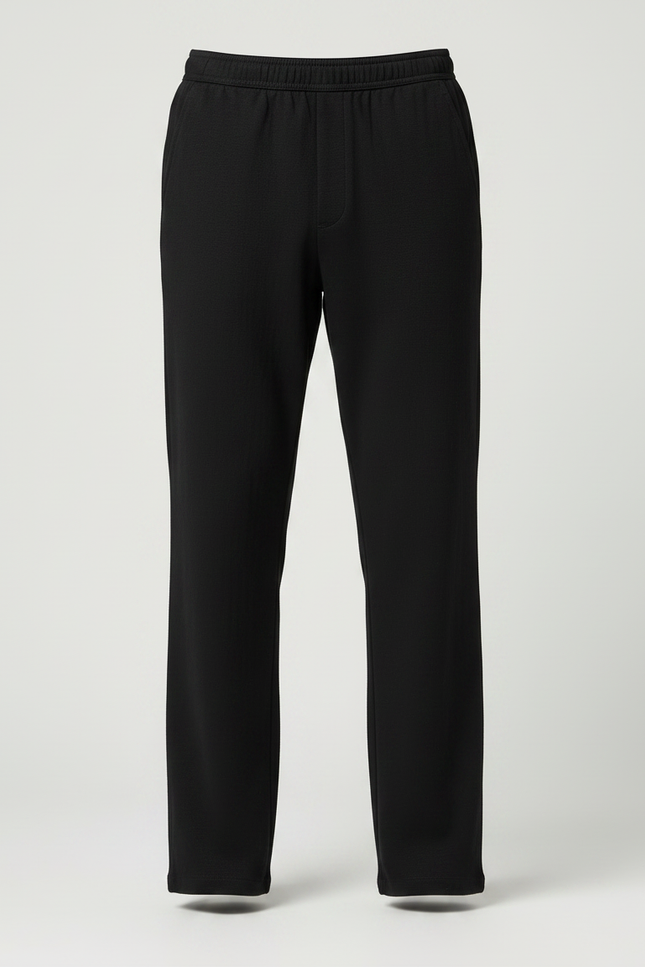 Pantalon Chinois Noir Ample Coton Confortable Homme - Molleton - vue 3