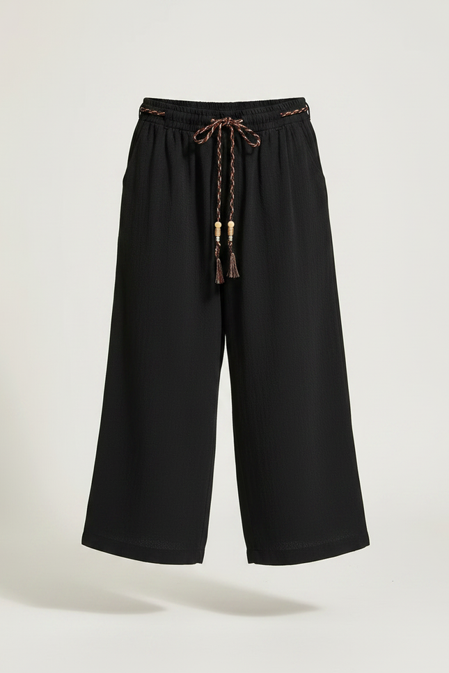 Pantalon Chinois Noir Ample Coton Enfant Décontracté Léger - vue 3