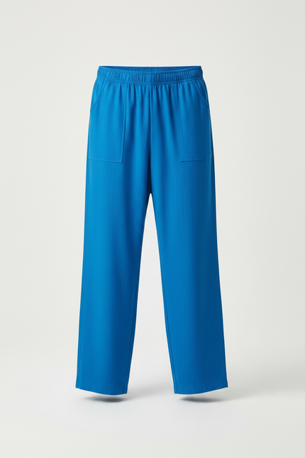 Pantalon Chinois Bleu Ample Lin Confortable Homme - vue 3