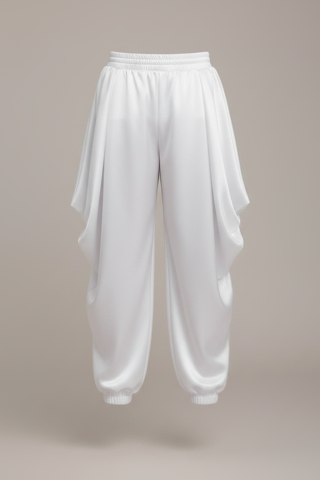 Pantalon Chinois Blanc Satiné Ample Harem Garçon - vue 3