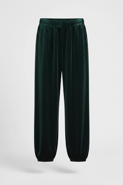 Pantalon Chinois Velours Vert Ample Élastique Enfant - vue 3