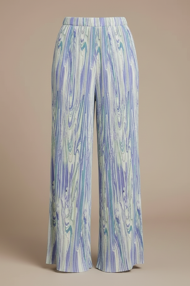 Pantalon Chinois Plissé Fluide Imprimé Marbré Enfant - Polyester - vue 3