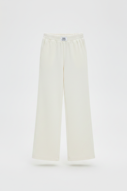 Pantalon Chinois Crème Ample Confortable Fille - Beige Molleton - vue 3
