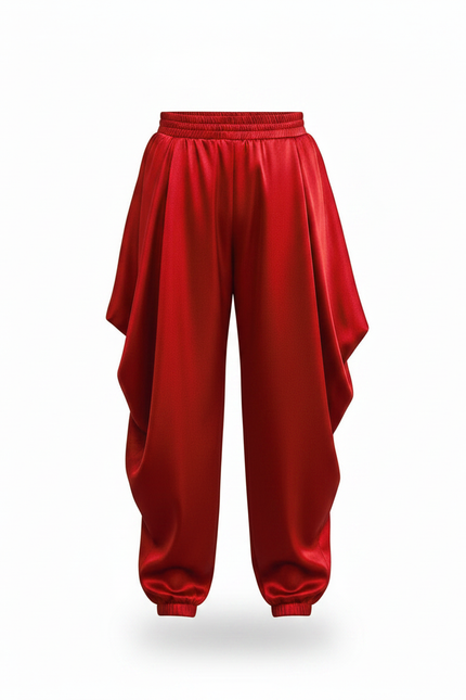 Pantalon Chinois Rouge Satiné Ample Harem Garçon - vue 3