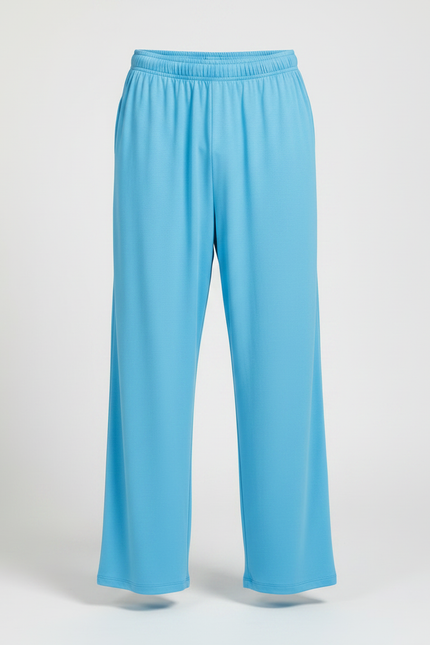 Pantalon Chinois Bleu Ciel Ample Fluide Unisexe - Polyester - vue 3