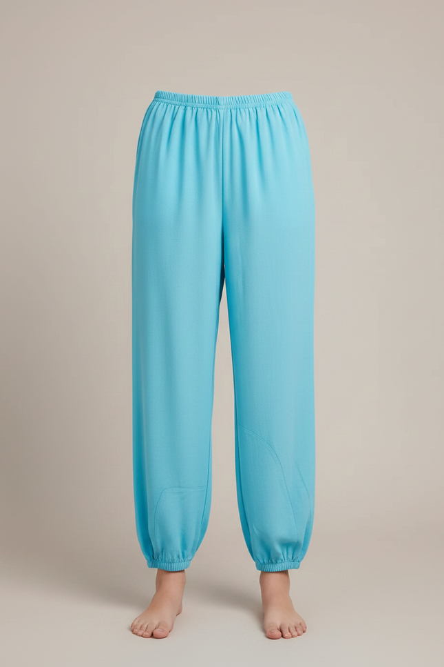 Pantalon Chinois Bleu Ciel Fluide Ample Enfant - Viscose - vue 3