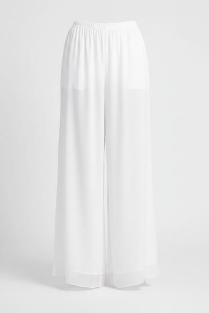 Pantalon Chinois Blanc Fluide Ample Gaze Femme - Polyester - vue 3