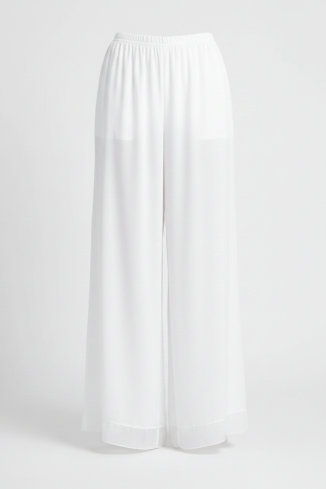 Pantalon Chinois Blanc Fluide Ample Gaze Femme - Polyester - vue 3