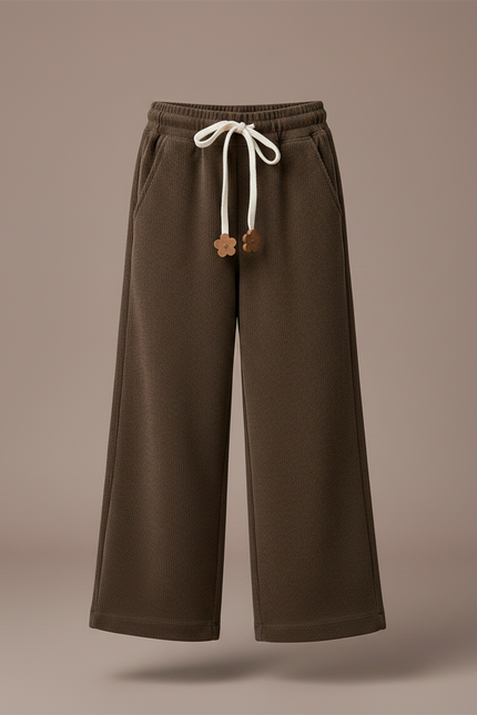 Pantalon Chinois Marron Côtelé Ample Décontracté Fille - Cordé - vue 3